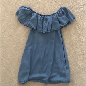 denim like off the shoulder dress
